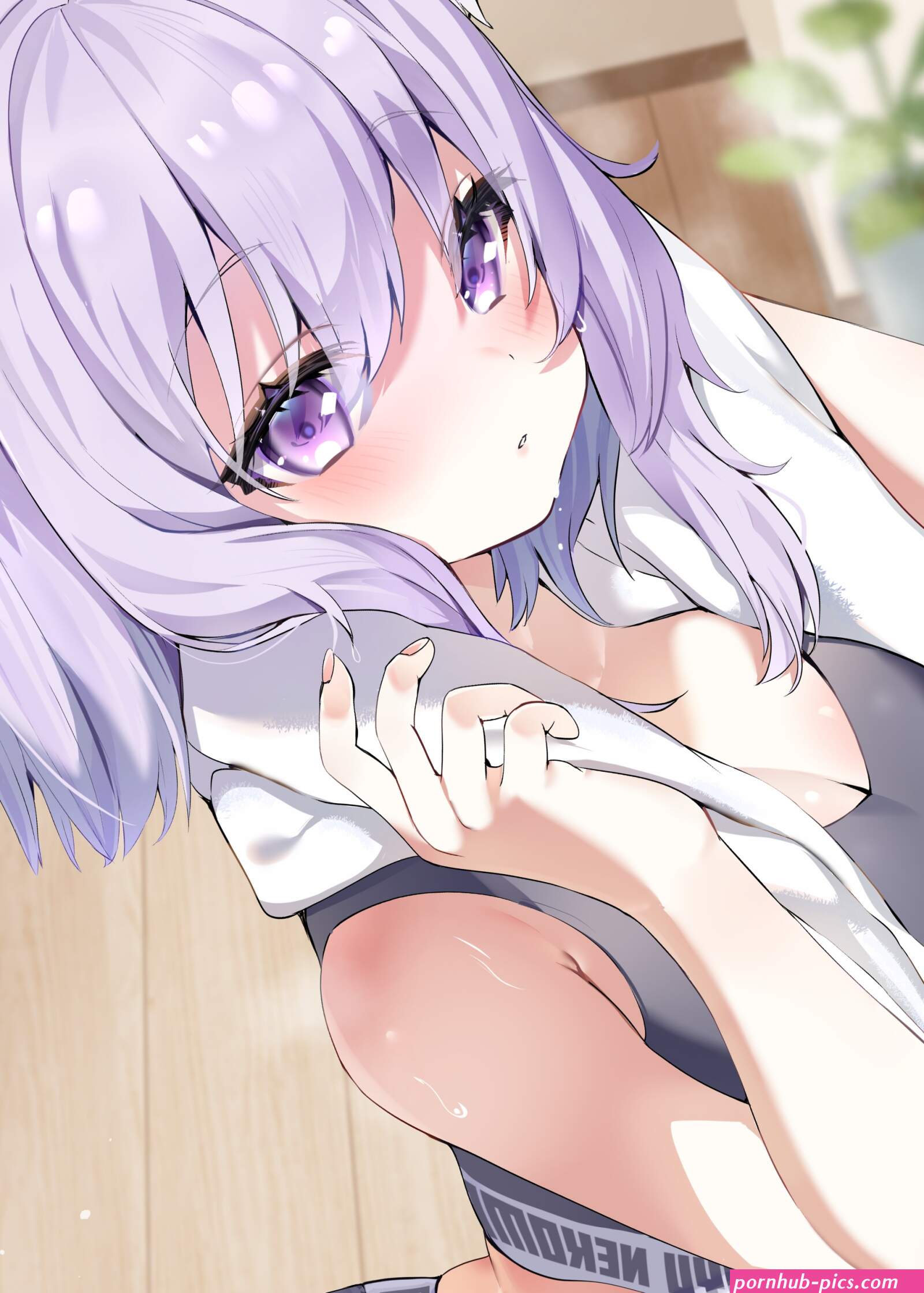 piyokuma hololive hololive gamers nekomata okayu animal ears ass bra nekomimi pantsu towel