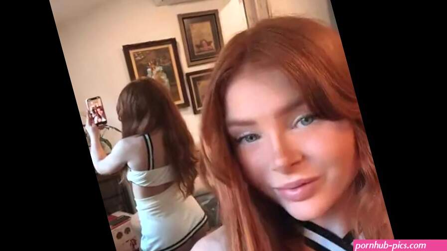 redhead cheerleader is showing you where shes good at