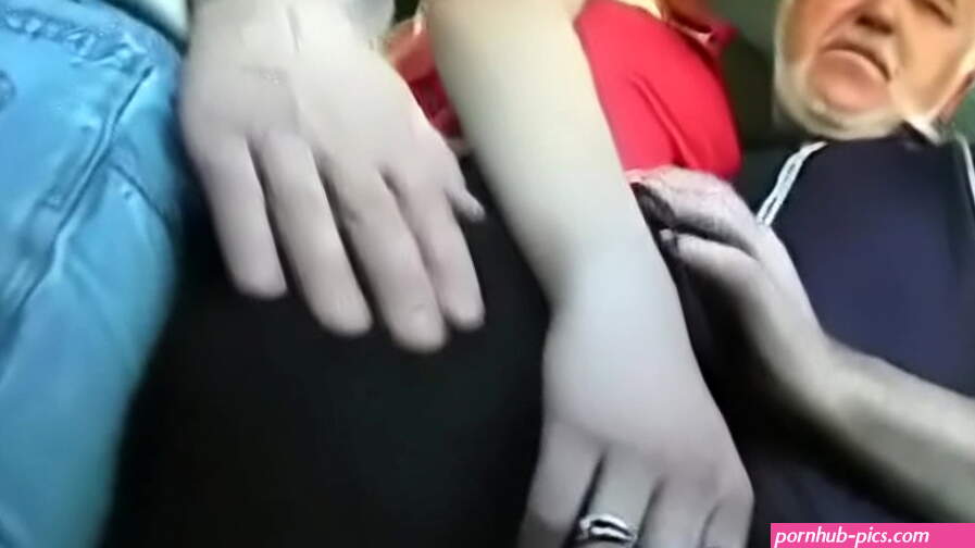 Busty girl groped on the Bus by an old man !