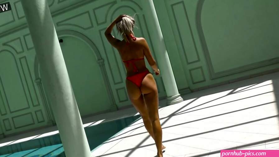 Mary Kalisy sexy brunette milf in red lingerie