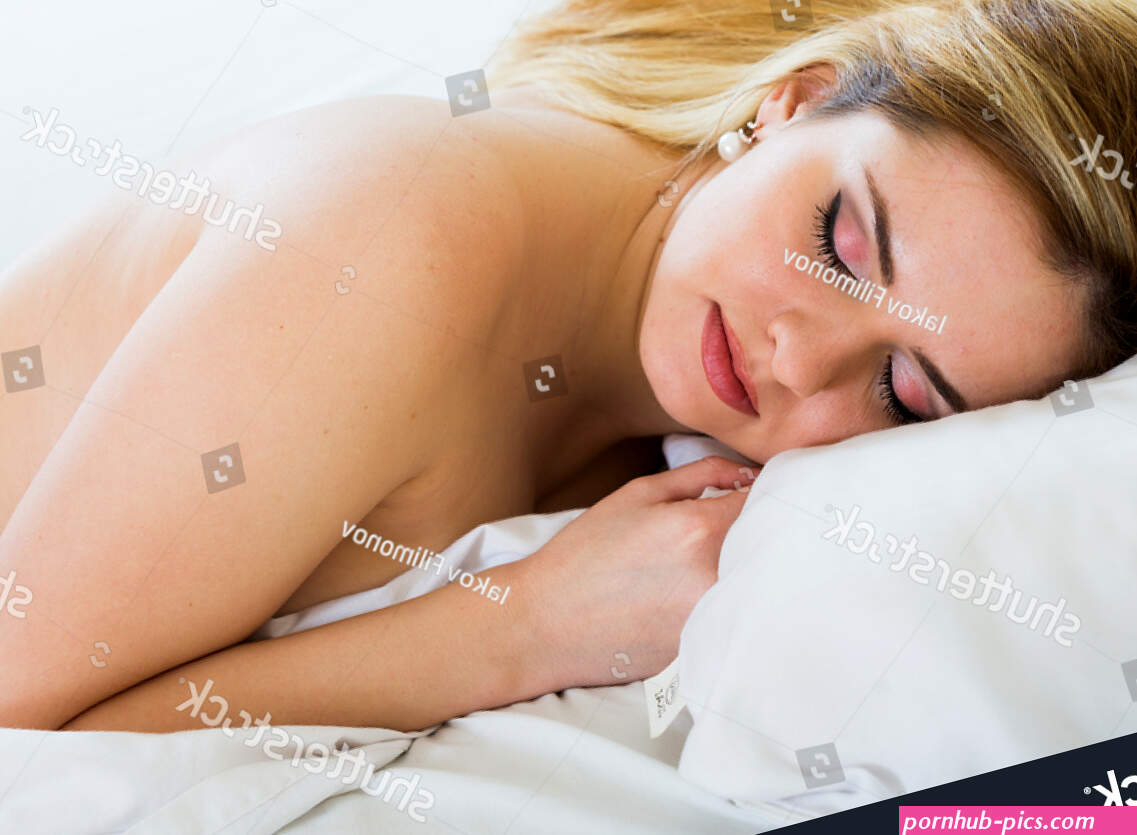Beautiful Naked Blondie Lying Bed On Stock Photo 613095254