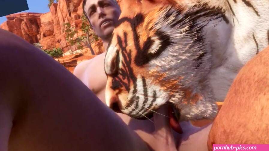 Wild Life Teen guy getting knoted by Tiger