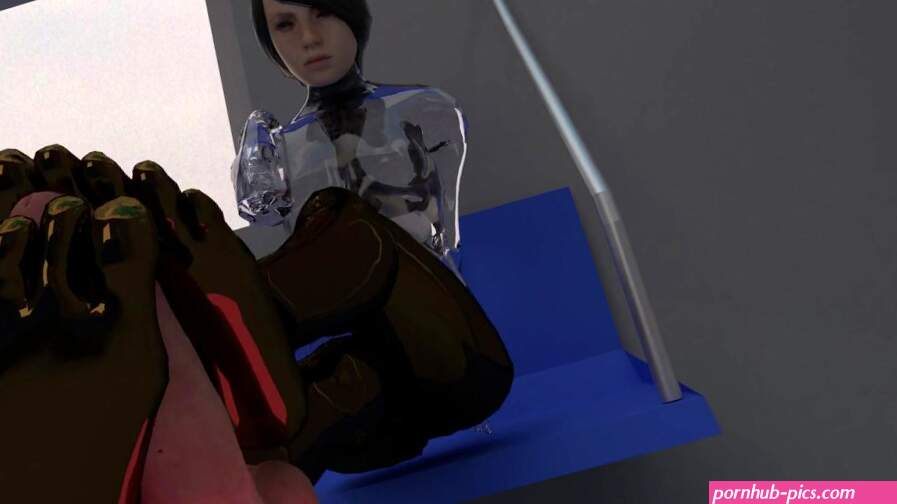 Footjob and Legjob from Sentient AI Girl