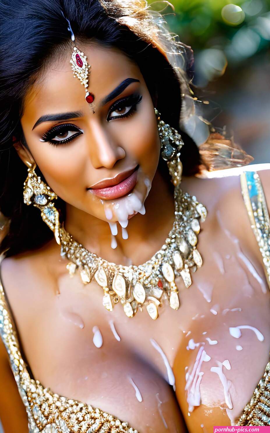 Porn image of woman indian jewelry bukkake made 20 created by AI
