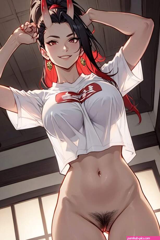 Momo Yaoyorozu Free Hair Black Red Hair Long Hair Furry AI Porn