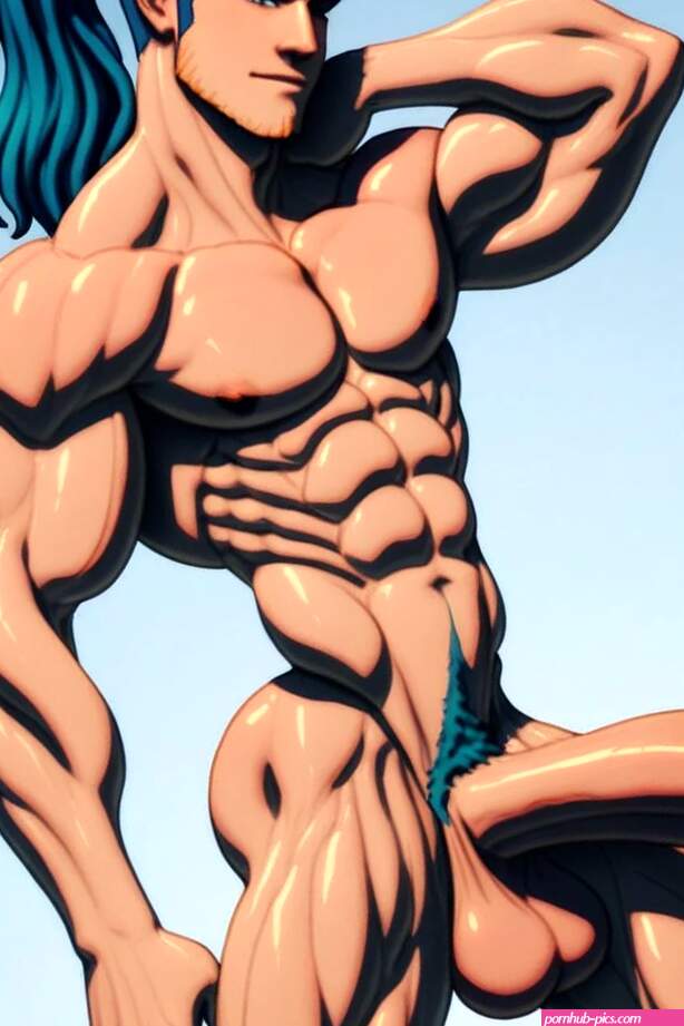 Man Teal Hair Kuro Games AI Gay Porn