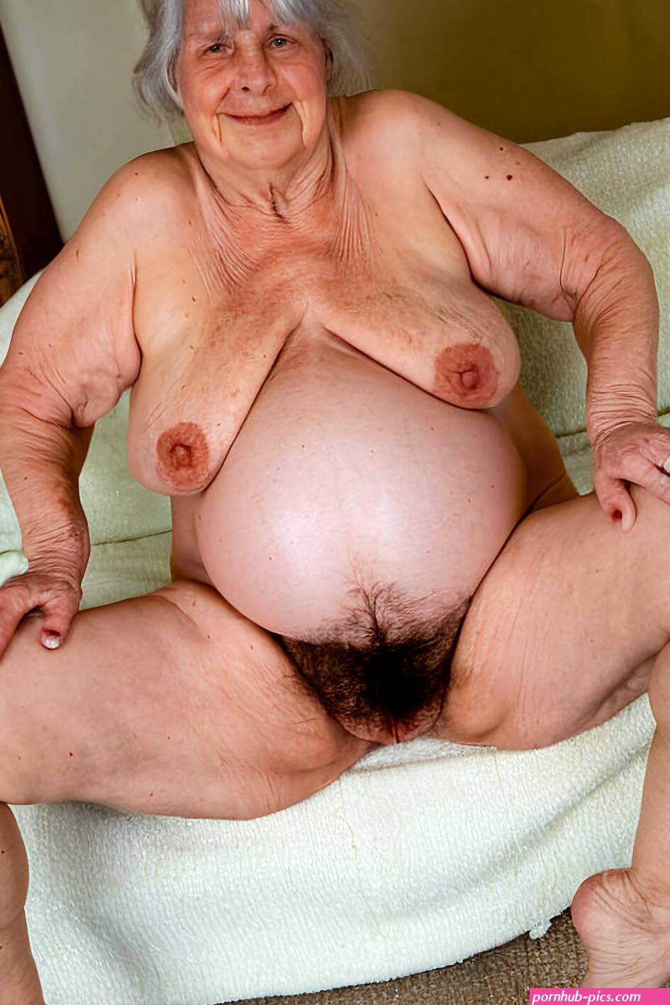 AI Porn: direct frontal full shot 80 year old spanish granny 9 months pregnant