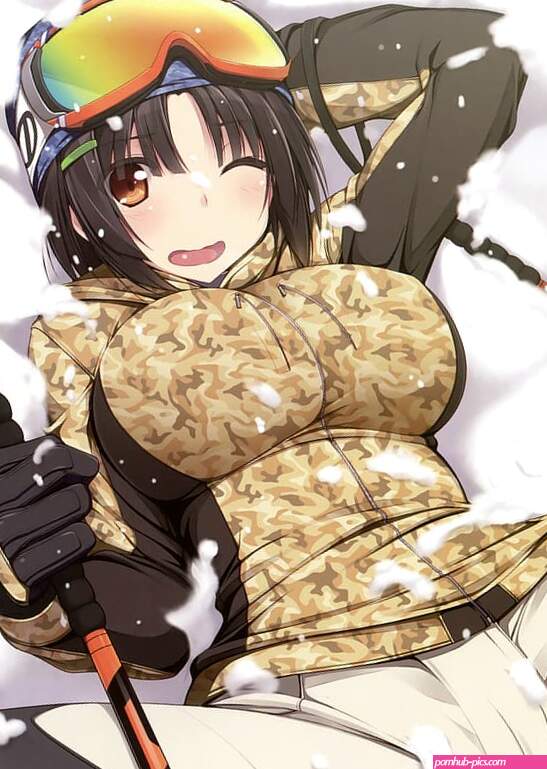 HD wallpaper: snow big boobs brown eyes brunette snowing lying down