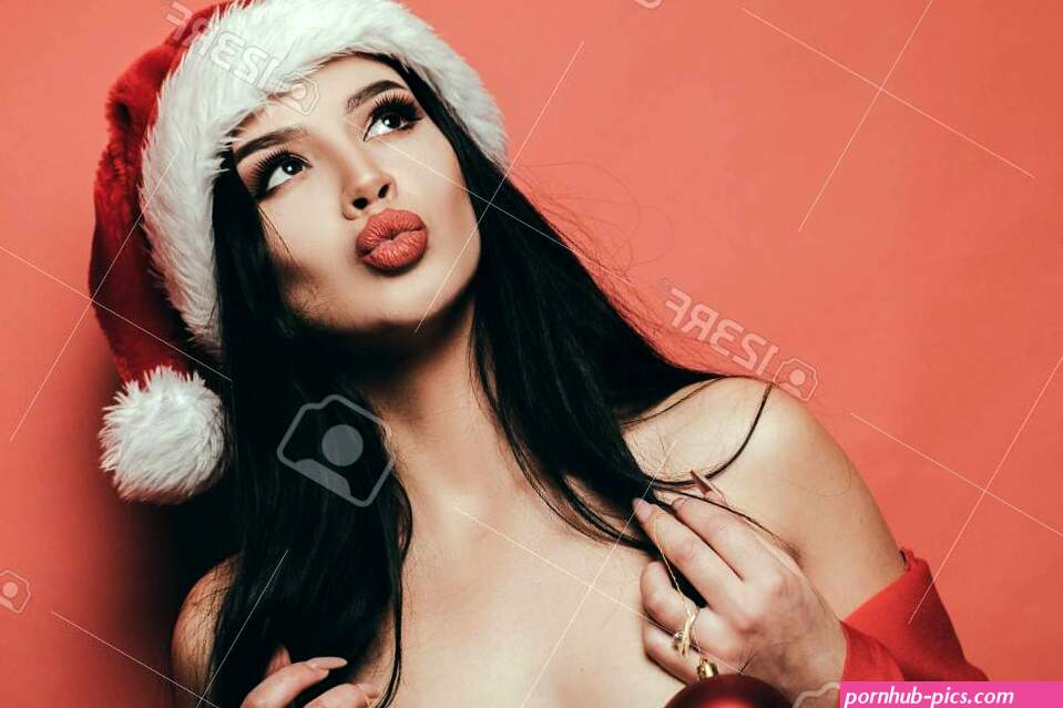Red Christmas Balls With Boobs. Sexy Boobs And New Year Party. Naked Woman. Lingerie Concept. Topless Santa Woman. Erotic Lingerie For New Year. Sensual Pretty Girl With Hot Tits. Stock Photo Picture