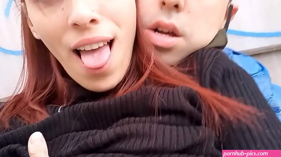 Risky public blowjob and fuck on the street next to the train station and in front of the police