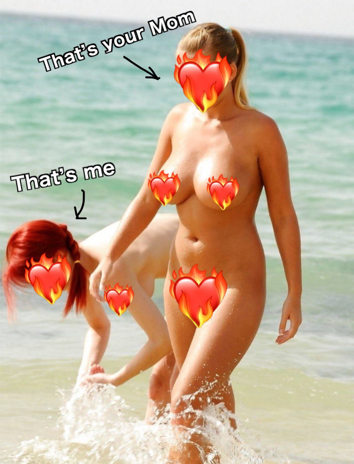 FeFe X: Me and your mom went to the nude beach yesterday here she is taking a walk