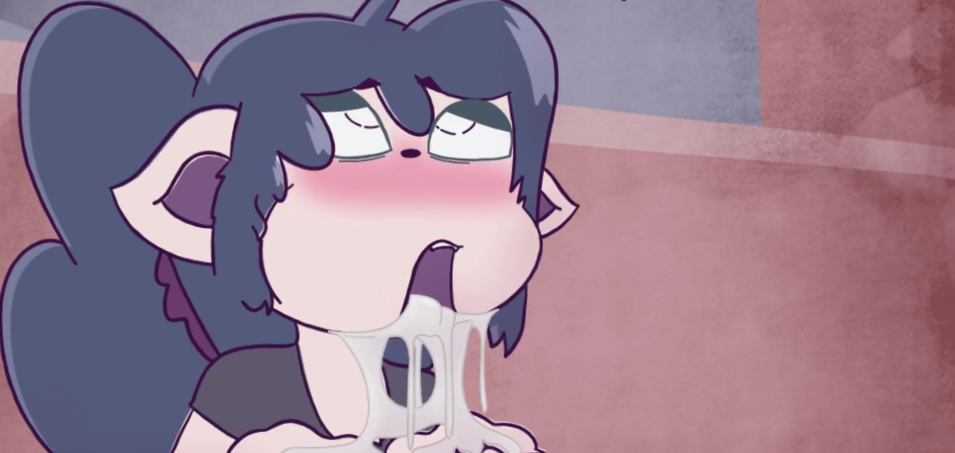 Animated porn-cartoon with purple-haired Voodoo-doll