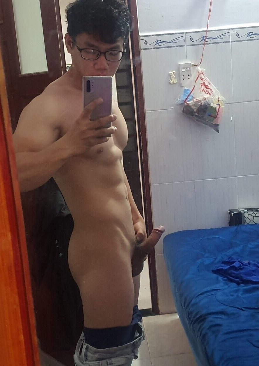Hard cock in the mirror