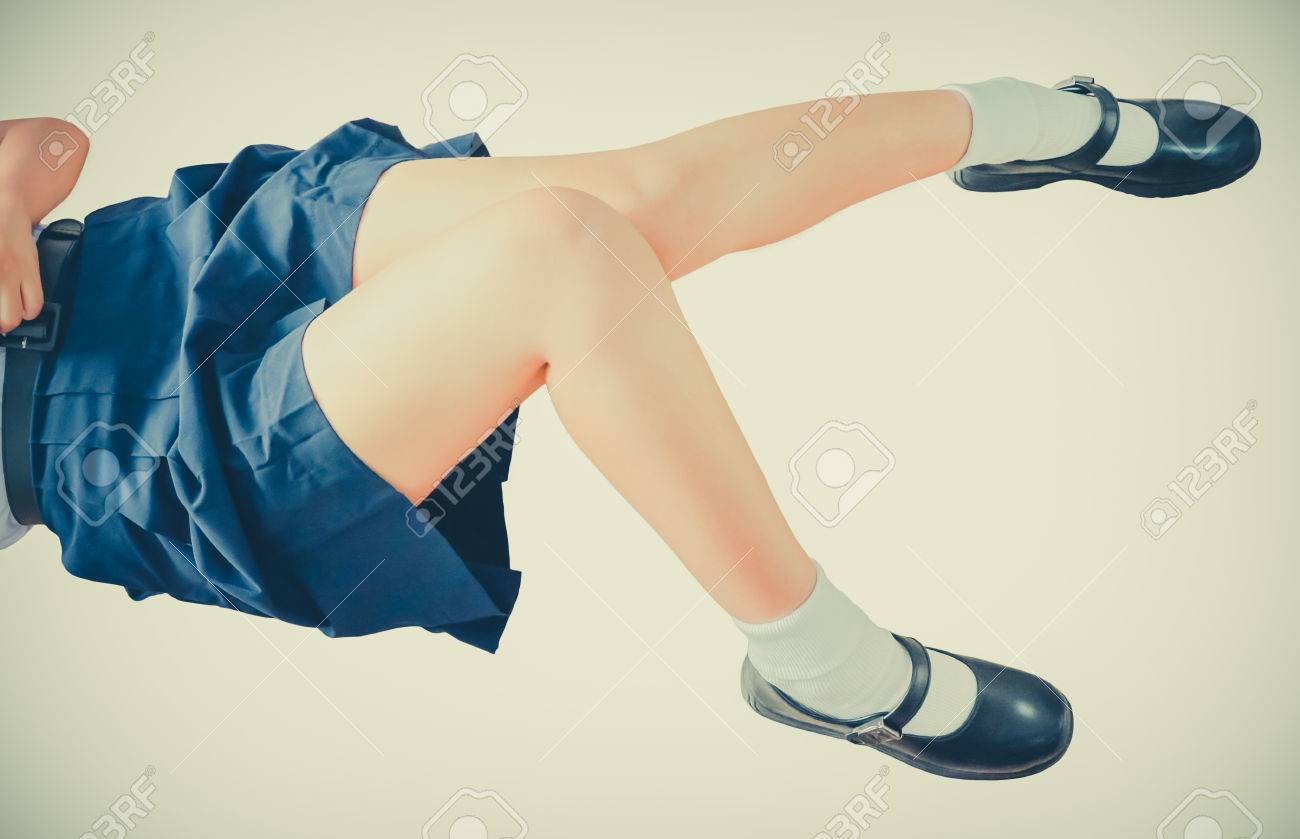 Sexy Thai School-girl Legs And Thighs In Soft Childish Color Style -. Image 36782051