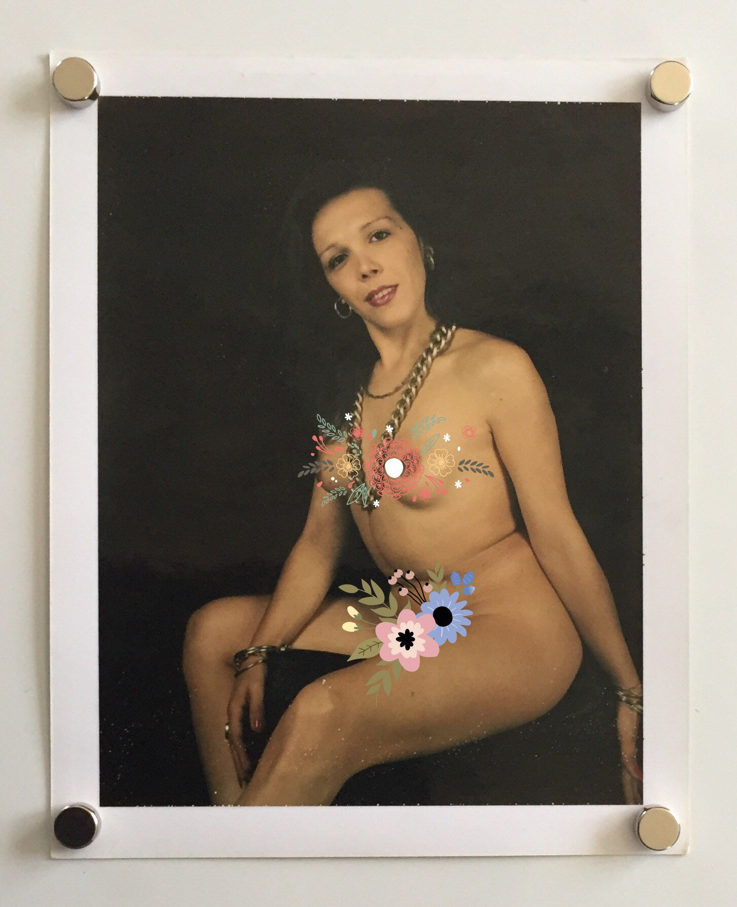Vintage 1970-79 Color Polaroid of Nude Perky Mature Ethnic Latina Model