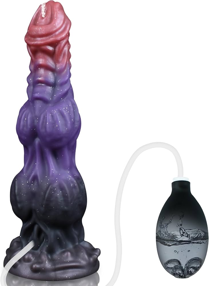 : 9.6 Monster Dildo Squirting Fantasy Dildo Dragon Horse Dildo with 2 Big Knots Dog Dildo Knotted Ejaculating Toy with Strong Suction Cup Big Anal Dildo Silicone Huge Dildo Adult Toys for