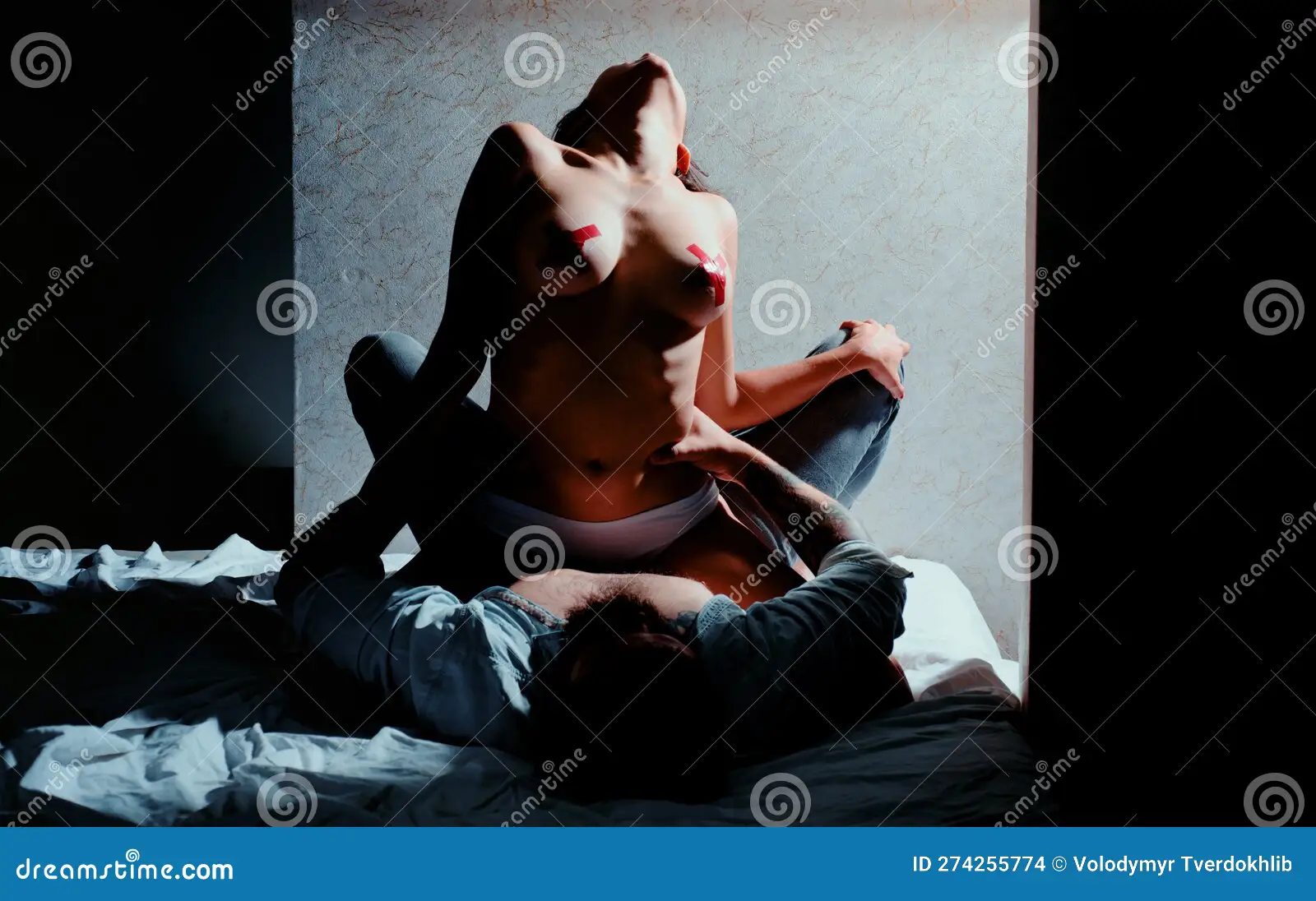 Having Sex with Hot Babe. Dominating Relationship. Family. Erotic Games and Relax Massage. Couple in Love Stock Photo