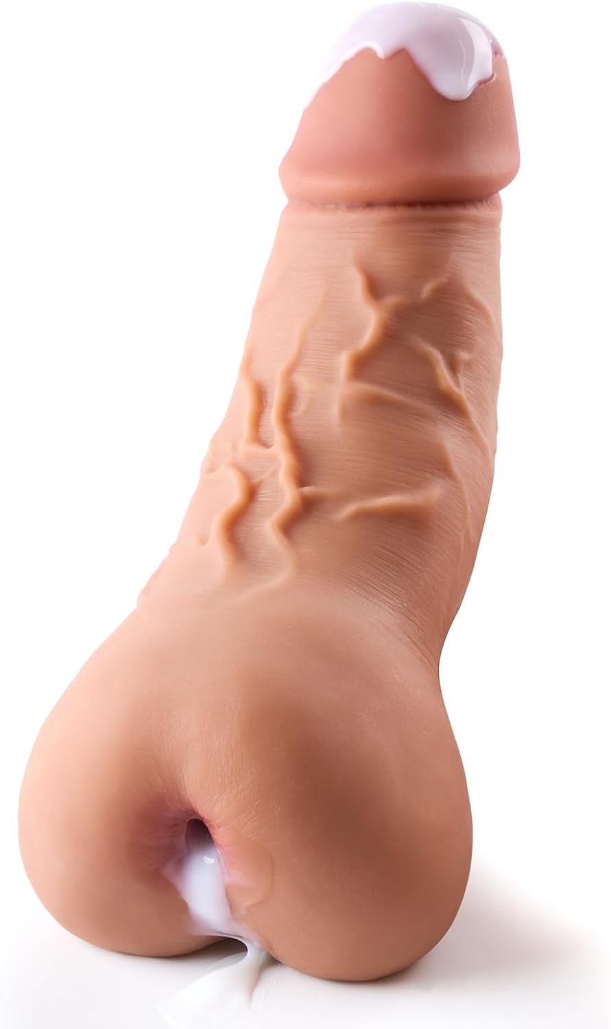2 in 1 Realistic Dildo Pocket Pussy Male Masturbator with Penetrable Pee-Hole and Anus Lifelike Dildos Shape Male Sex Toys with Balls for Gay Sex Eterfore Male Sex Doll for Men Couple