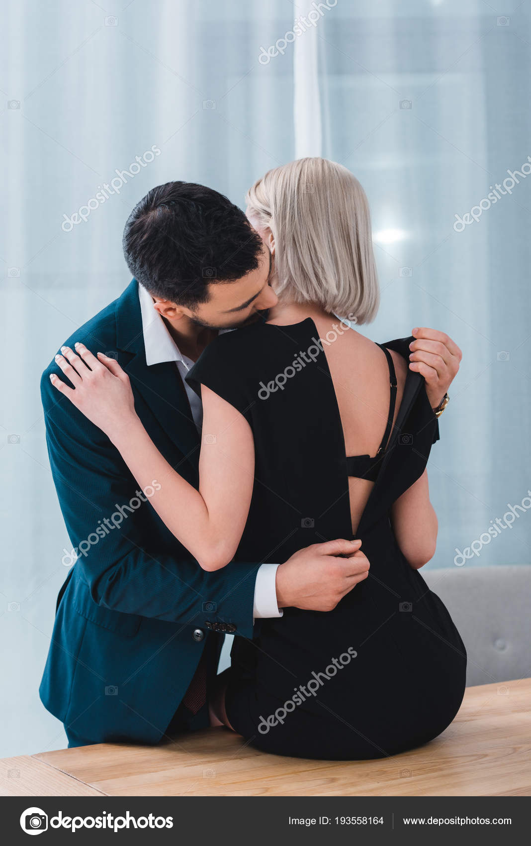 Businessman Taking Black Dress Sexy Female Colleague Office Stock Photo AndrewLozovyi 193558164
