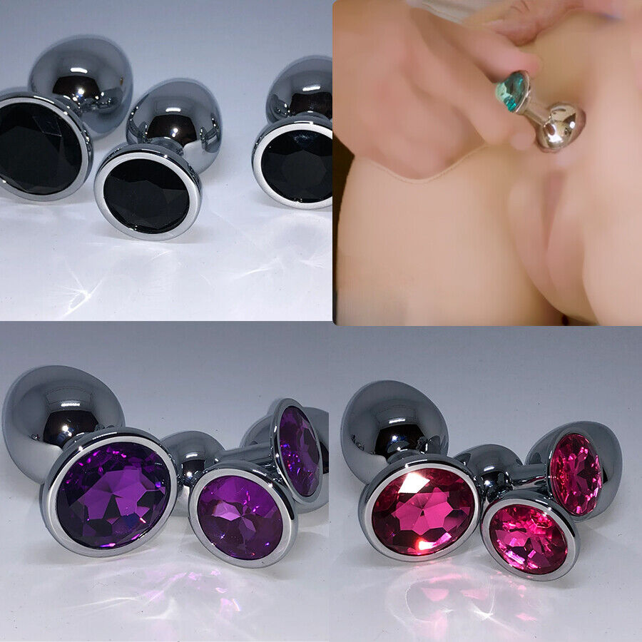 Steel Butt Plug Diamond Dildo Sexy Anal Plug Smooth Ass Plug Sex Toy Free UKShip