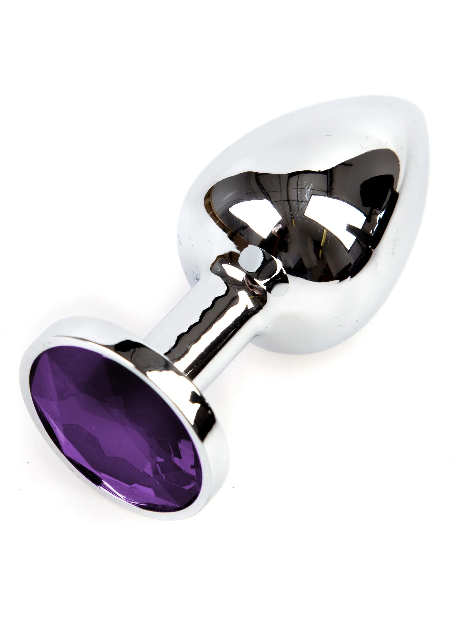 Metal Butt Plug With Purple Jewel