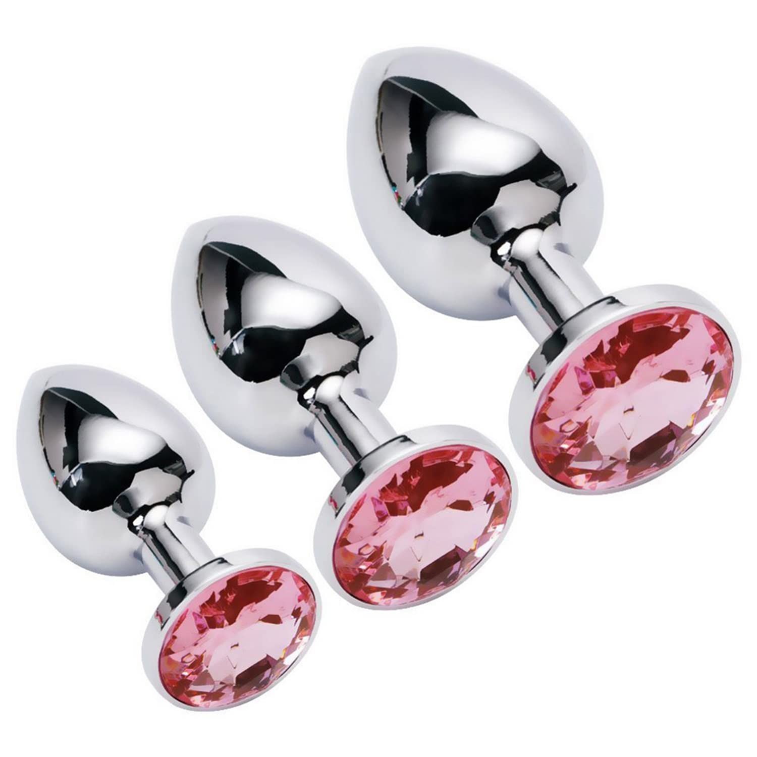 SuzySmart 3 Piece Butt Plug Set Anal Plug Butt Plugs starter kit Small Medium Large Stainless Steel metal Anal Plug-Pink : Amazon.ca: Health Personal Care