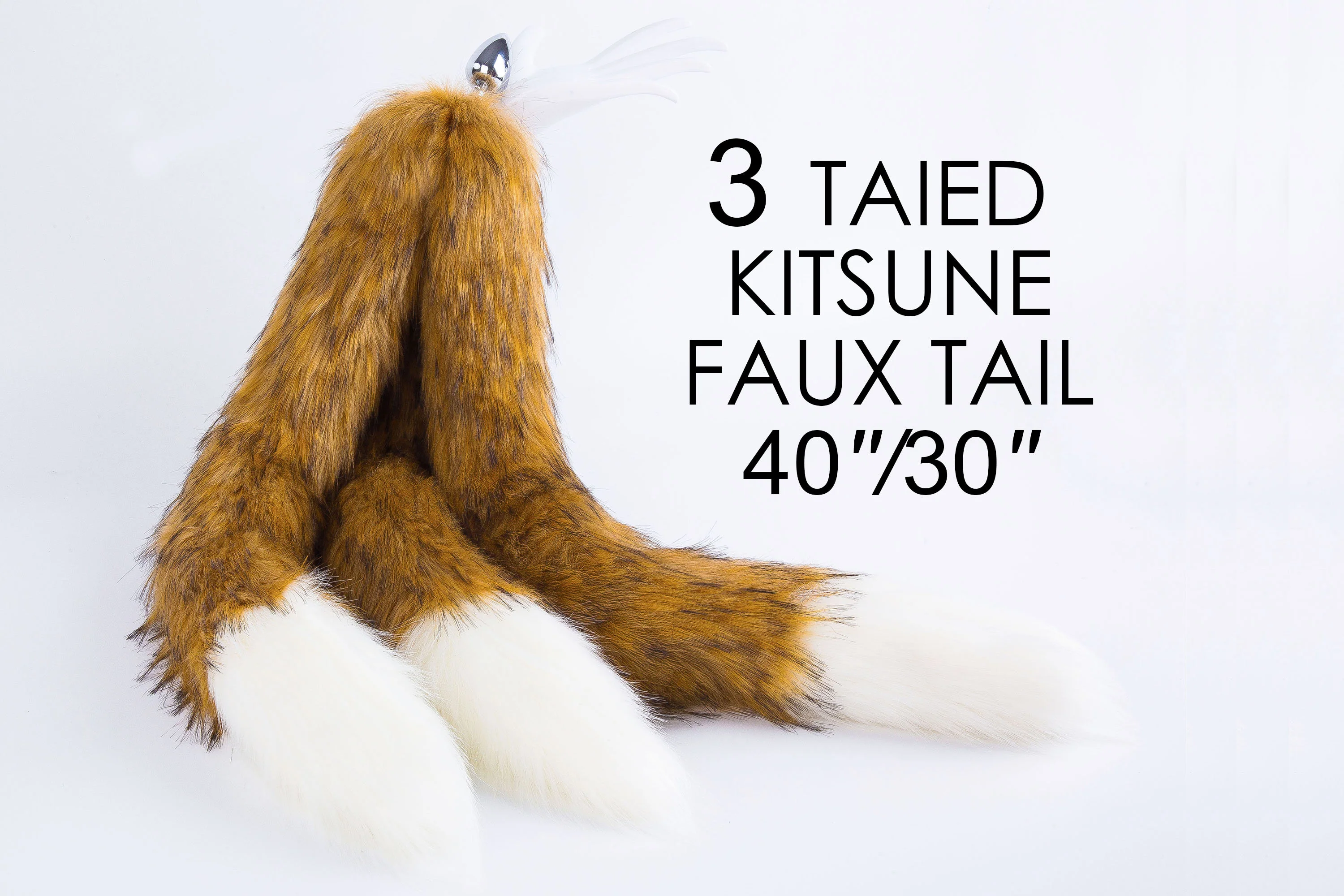 40 inch tail plug tail three tail butt plug 3 tailed kitsune tailed pl