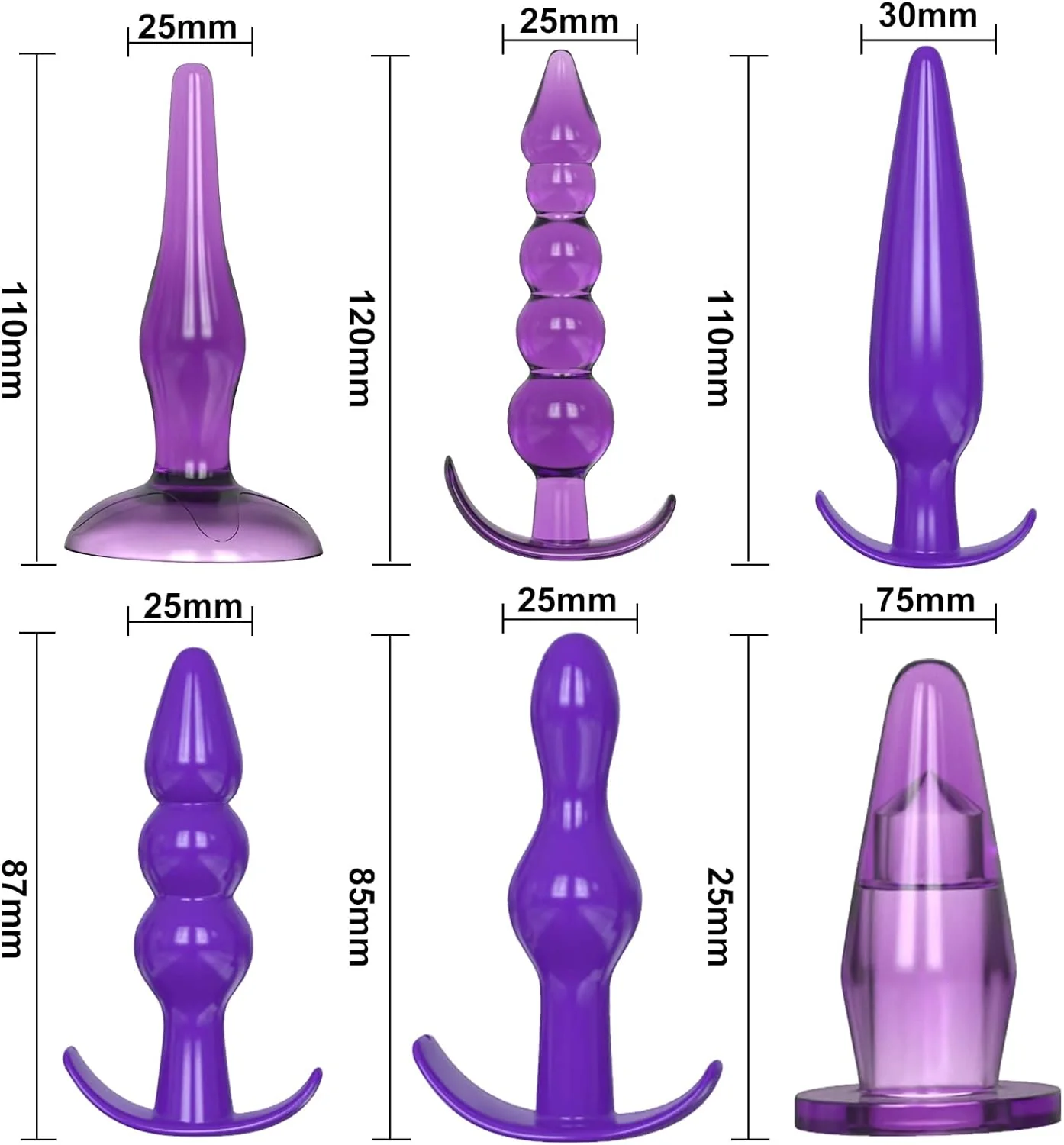 Beginner Butt Plug Anal Trainer Set 6 Pcs Butt Plug Training Kit
