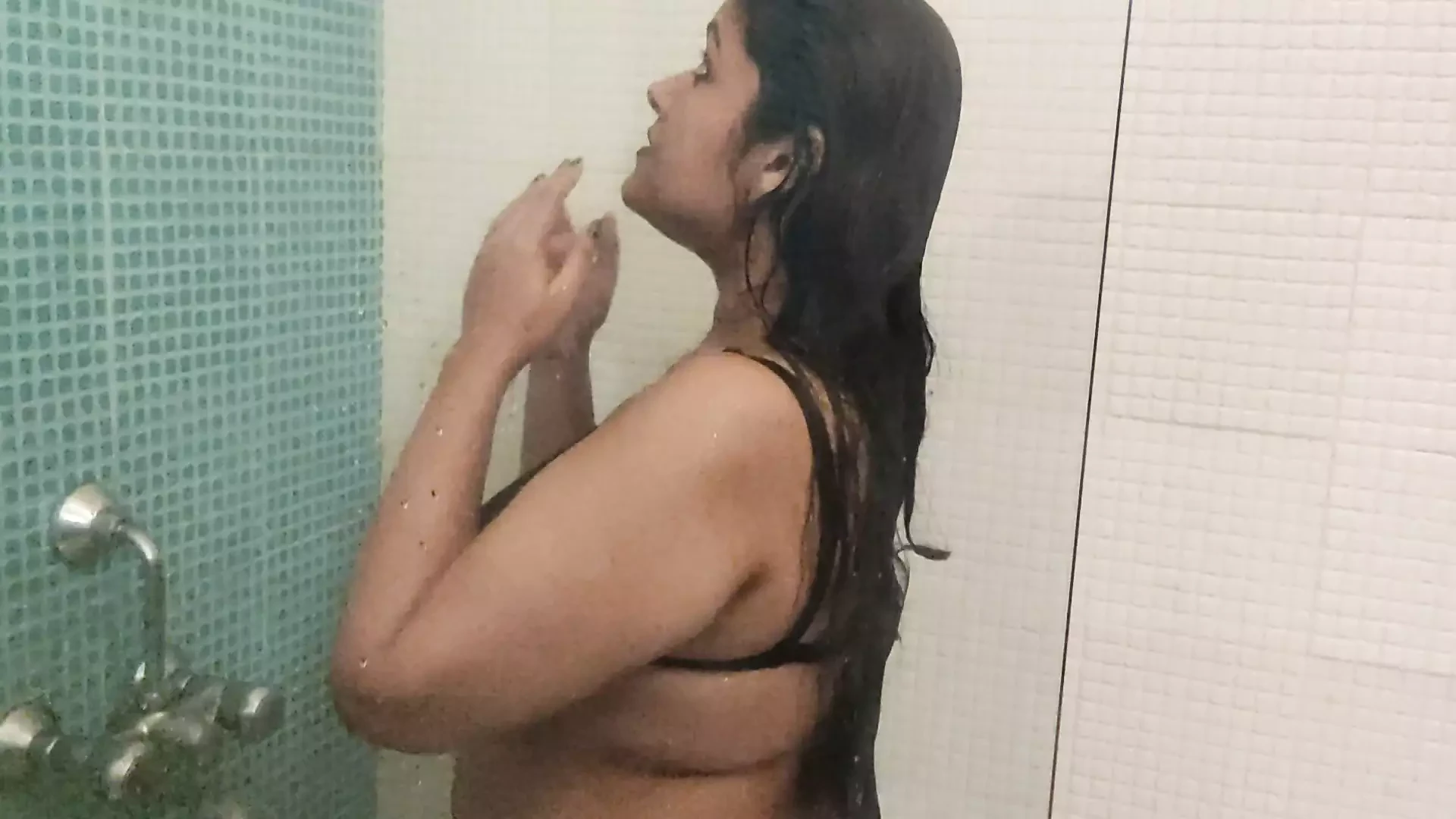 A Gorgeous Bengali Girl Priti Bathing in a Bathroom Voyer Scene