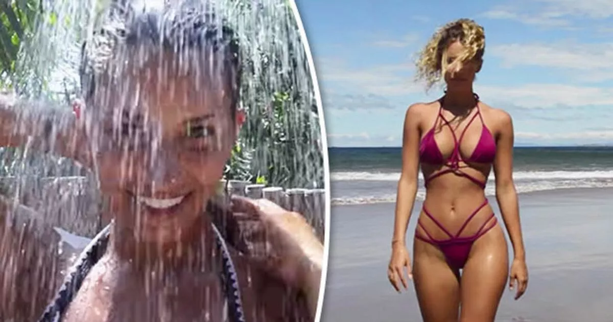 Ridiculously sexy Instababe strips off for steamy shower video on sizzling beach holiday