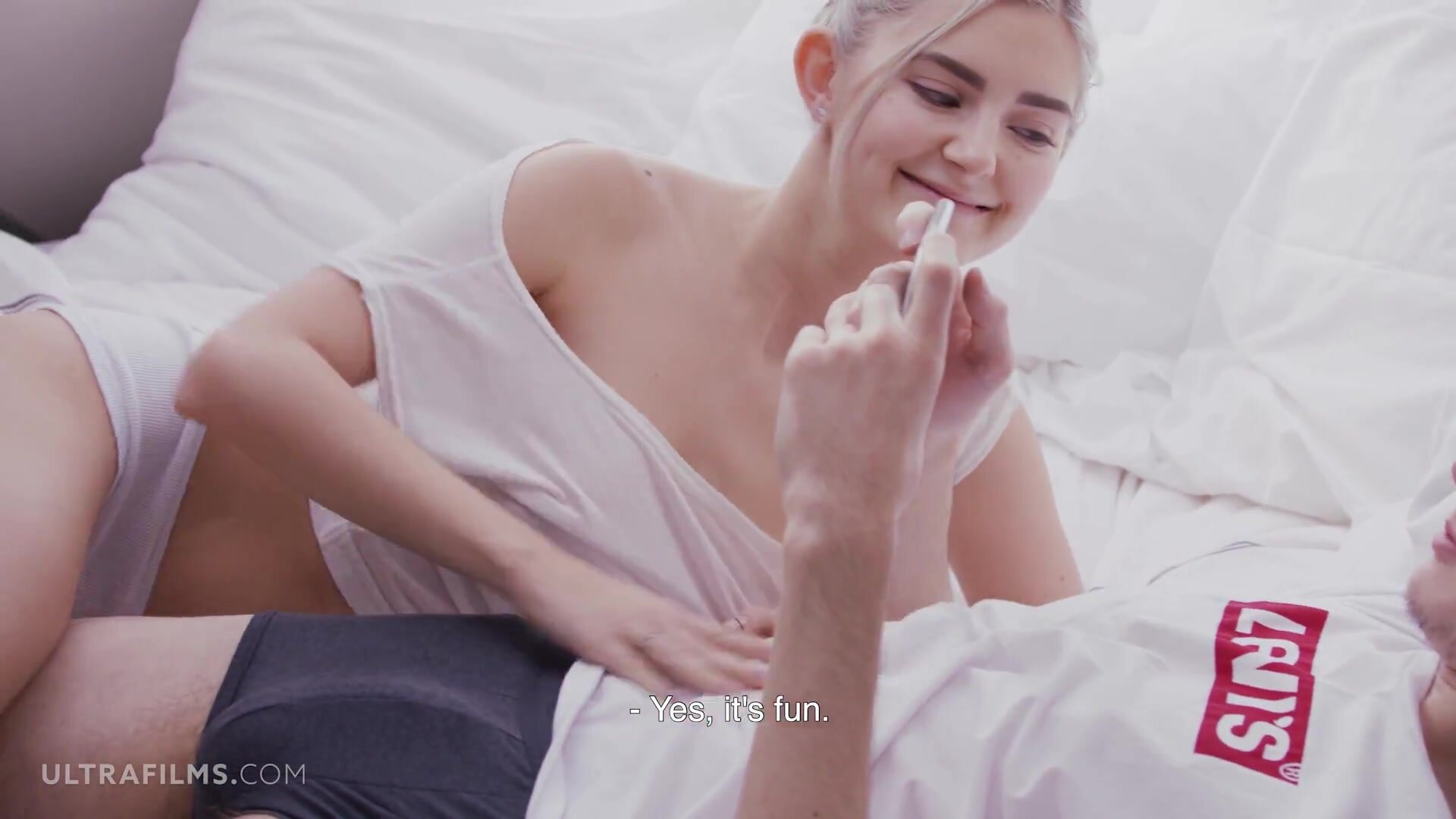Hot Teen Girl ULTRAFILMS Famous model fucking her boyfriend in their bed in this hot video