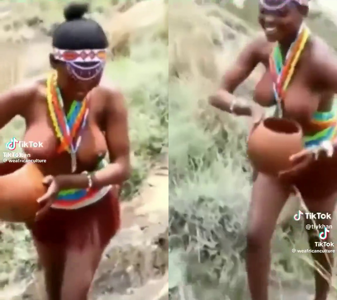 Zulu Virgins Walking Up The Hill Showing Of Their Standing Boobs