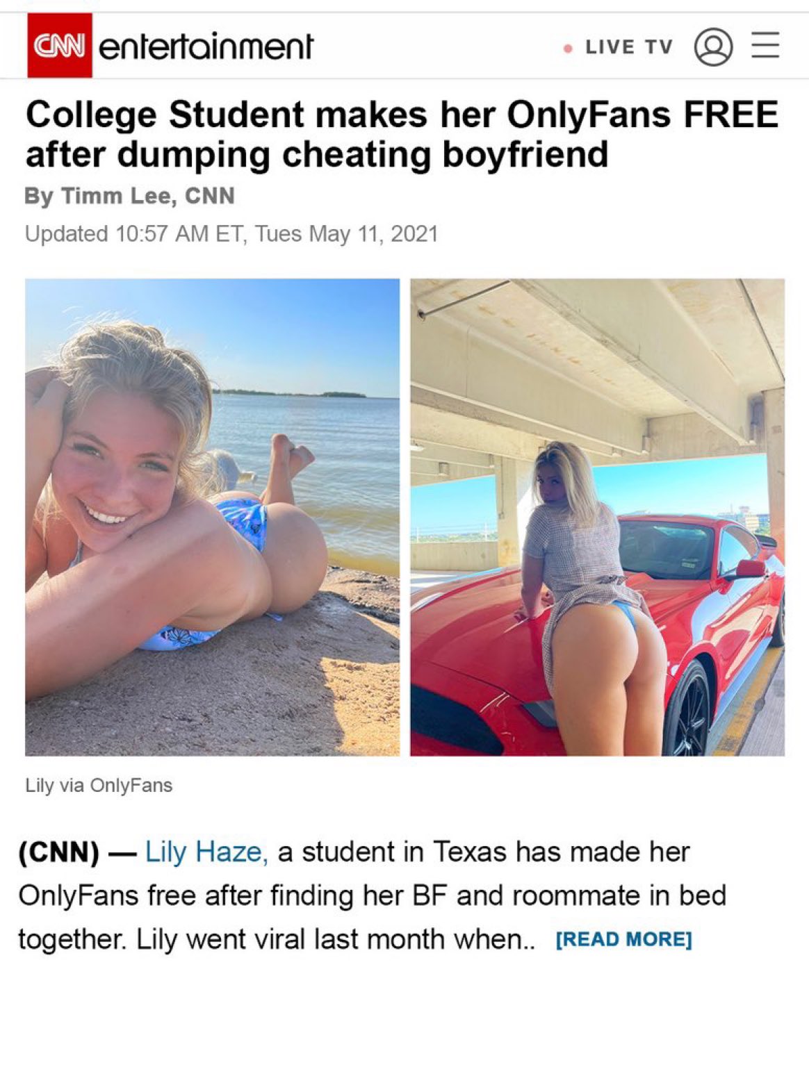 blake X: A college student in Texas really made an onlyfans after catching her bf..