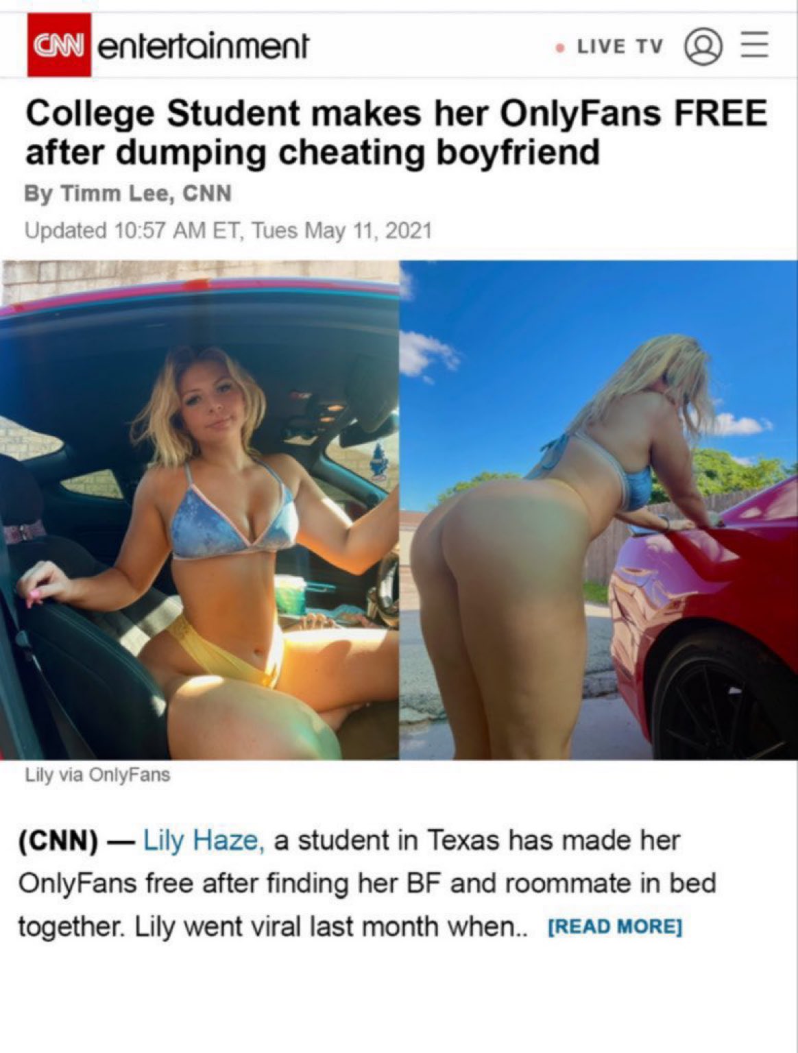 blake on X: A college student in Texas really made an onlyfans after catching her bf..