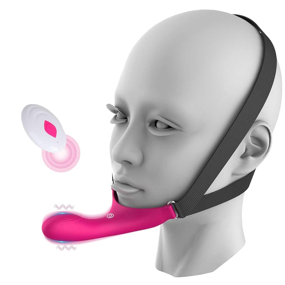 : Strap-On Face Chin Harness Vibrator Dildo Wearable Head-Mounted Dildo Strap with 10 Vibrating Modes for G-Spot and Anal Stimulation Head Oral and Solo Play Adult Couples Funny Sex Toys : Health