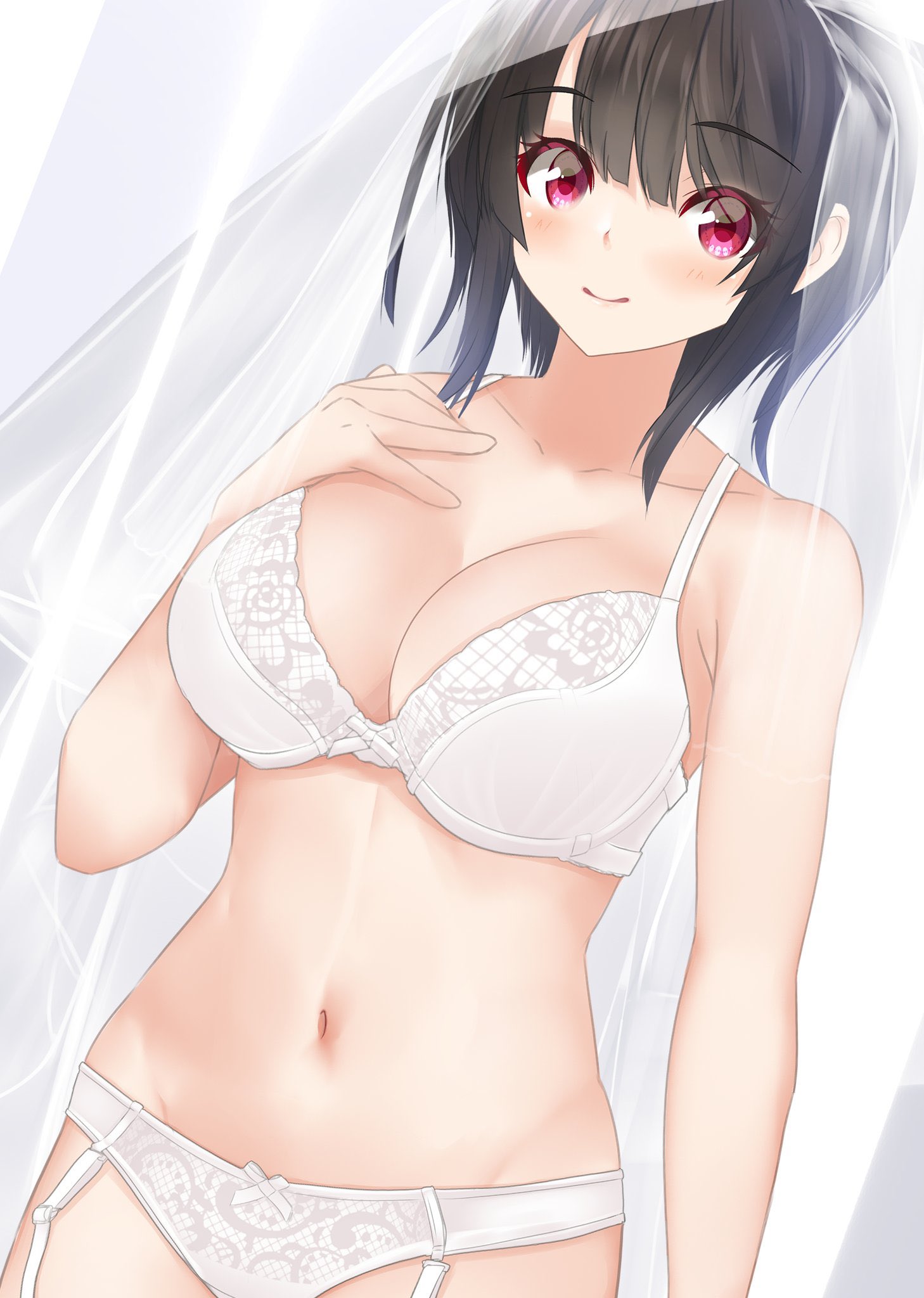 short hair big boobs solo anime anime girls Kantai Collection Takao KanColle black hair artwork digital art fan art underwear