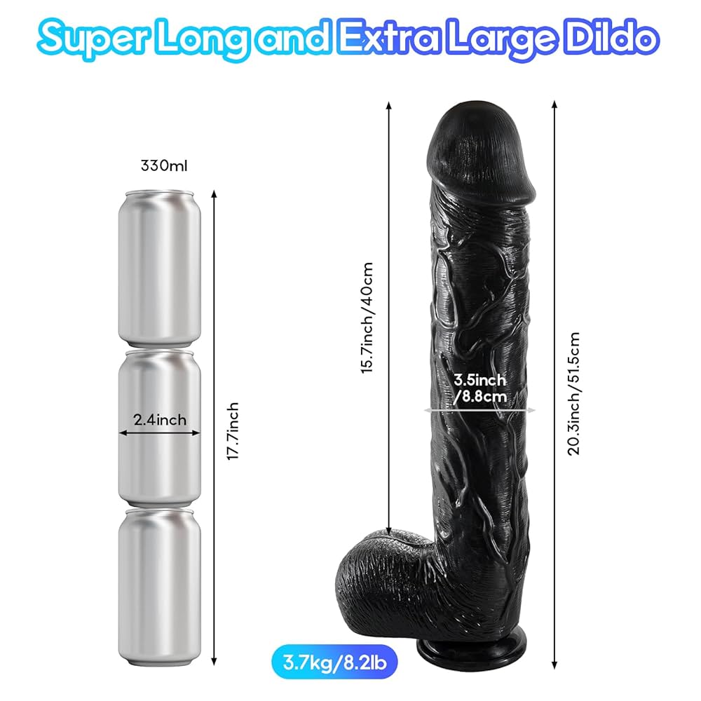 Shkanla 20.3 inch Extra Large Long Dildo 3.5 Diameter Huge Thick Dildos with Realistic Veins Full Shaped Balls for Anal Play Big Monster Cock Fake Penis Anal Plug Adult Sex Toy