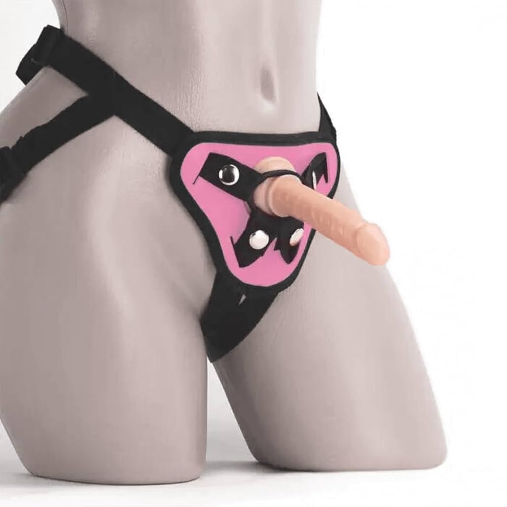 : Sexy Emporium White 5 Inch Pegging Dildo with Strap On Harness White Pink : Health Household