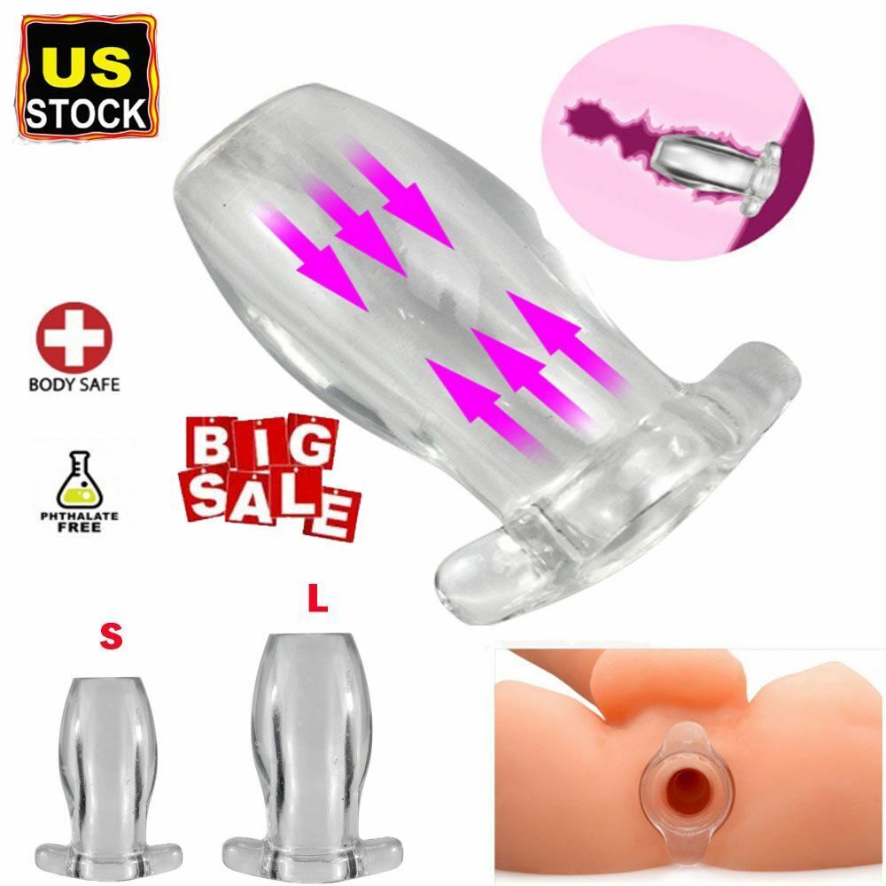 Anal Sex Spreader Hollow Butt Plug Flared Dildo Deep Access Tunnel Probe Toy US