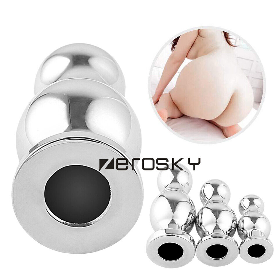 Metal Anal Sex Spreader Hollow Butt Plug Flared Dildo Deep Access Tunnel Probe