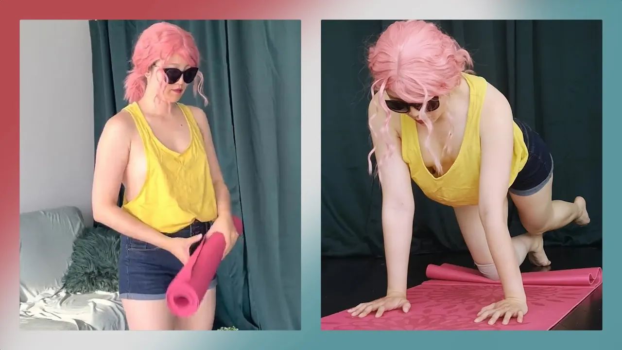 This Tank Top Is Way Too Loose To Cover My Tits When I Do Yoga 0:13 0:47 2:13