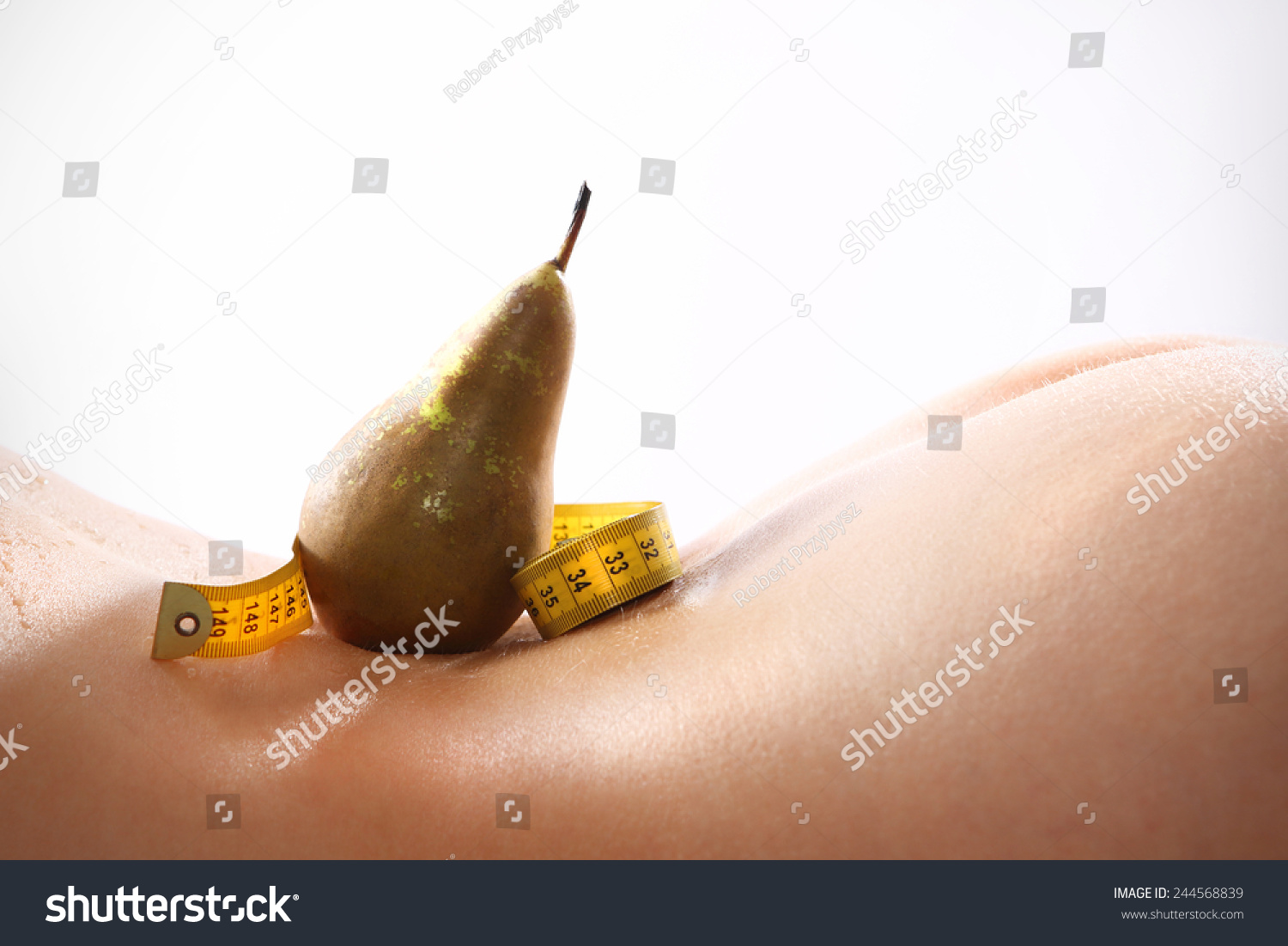 Pear Shape Feminine Figure Body Naked Stock Photo 244568839