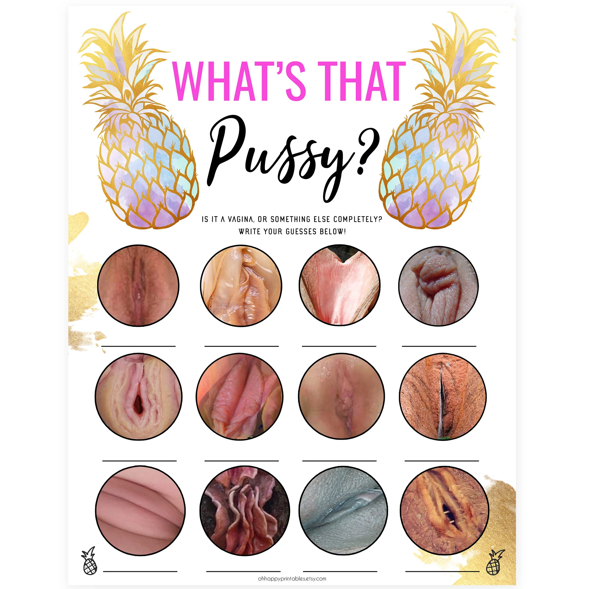 Whats that Pussy Bachelorette Game