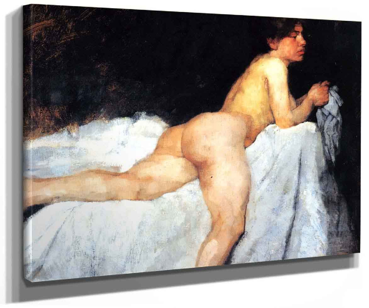 Reclining Nude By Wilhelm Trubner Art Reproduction.