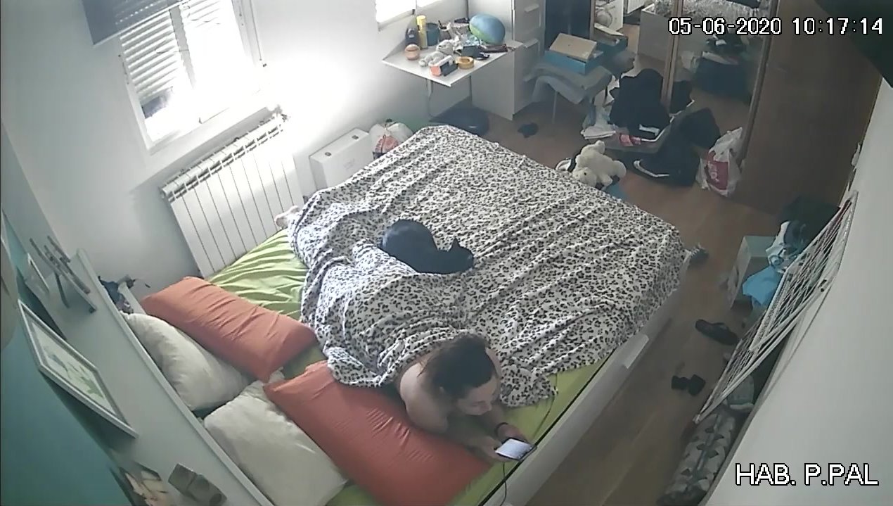 HCM Voyeur: Hacked IP cam solo masturbation