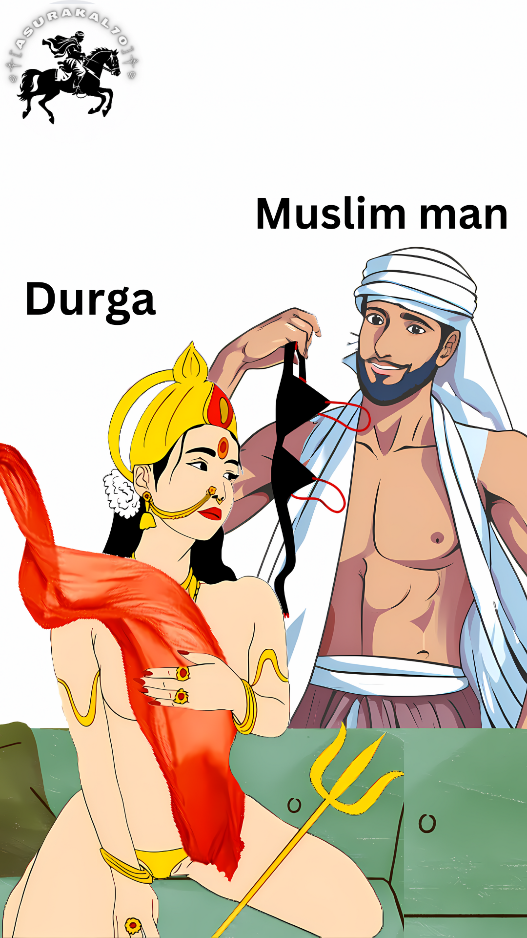 Muslim man Durga take away from near bara