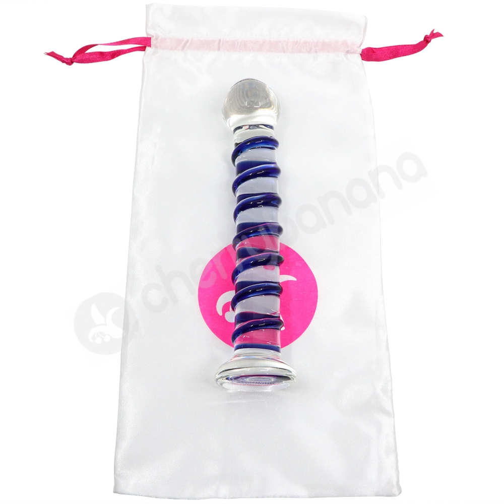Buy Crystal Pleasures Glass Mystic Rain Swirled Dildo by Cherry Banana