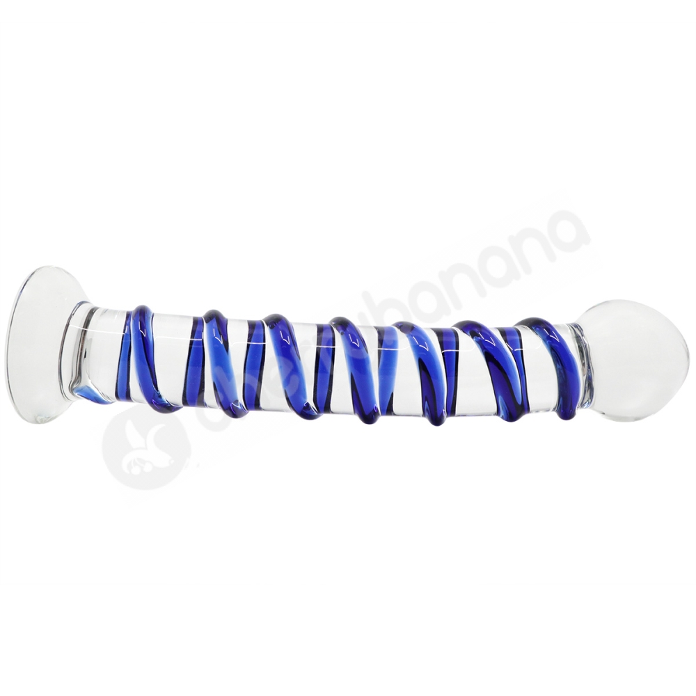 Buy Crystal Pleasures Glass Mystic Rain Swirled Dildo by Cherry Banana