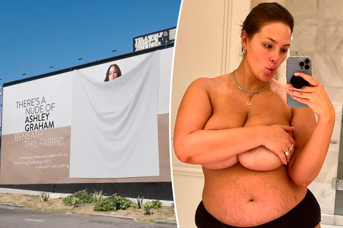 Ashley Graham poses nude for Spanx months after twins birth