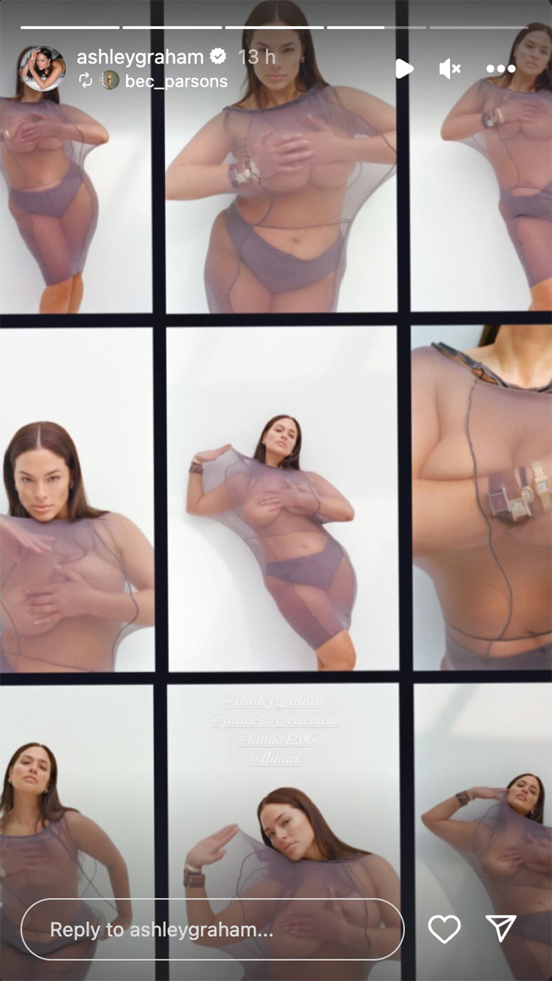 Ashley Grahams see-through mini dress barely counts as clothing